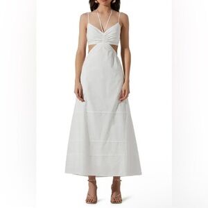 ASTR The Label Elegant White Halter Maxi Dress With Cut Out